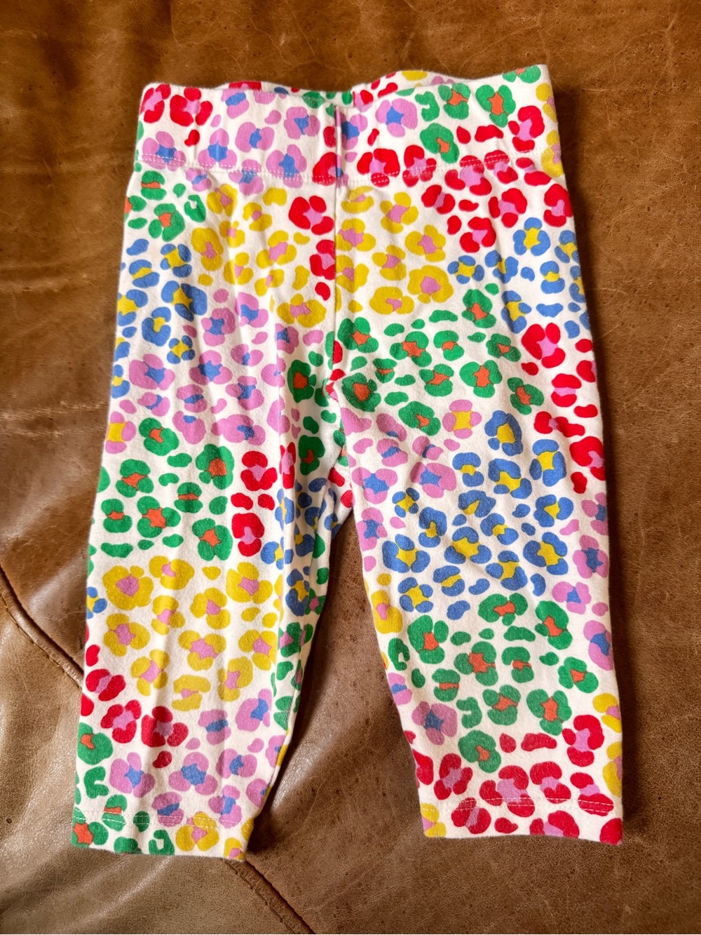Boden Cropped Leggings-Multi Rainbow Leopard 2-3y